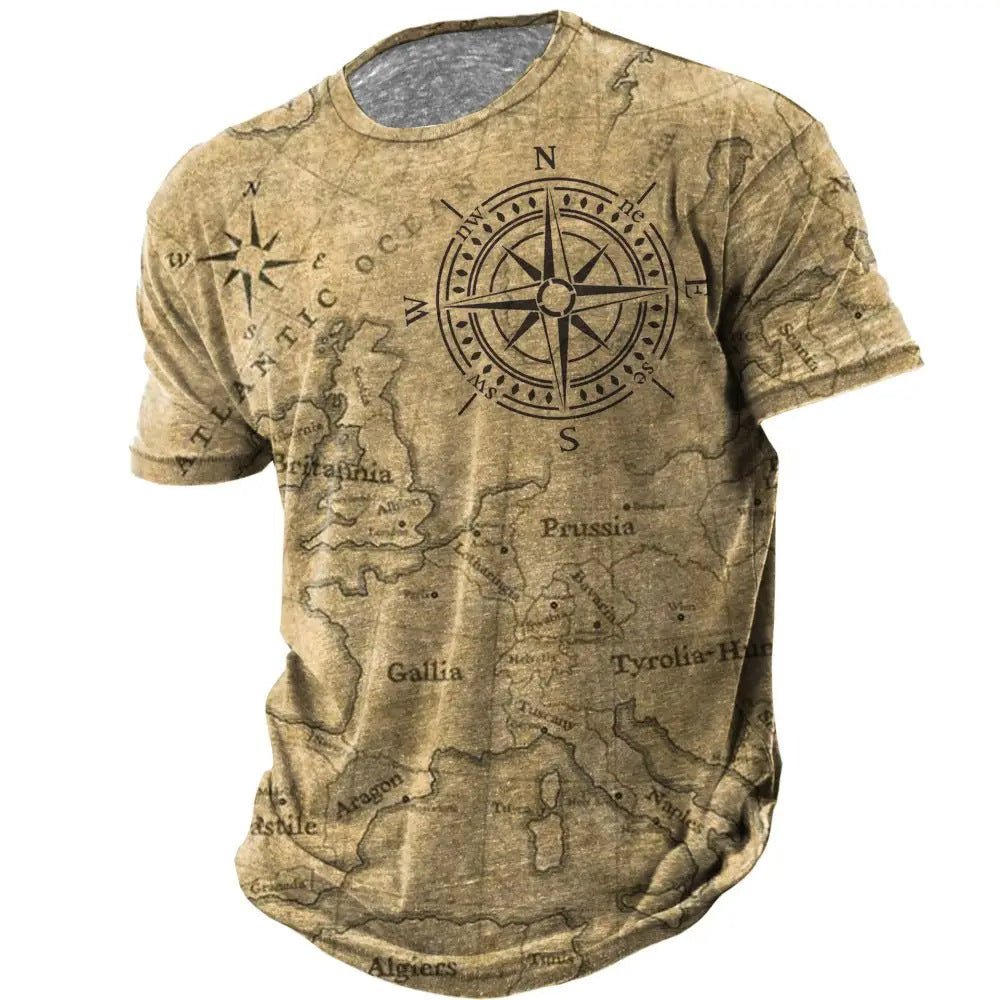 Men's Casual Loose Fit Short Sleeve T-Shirt With Round Neck - Weriion