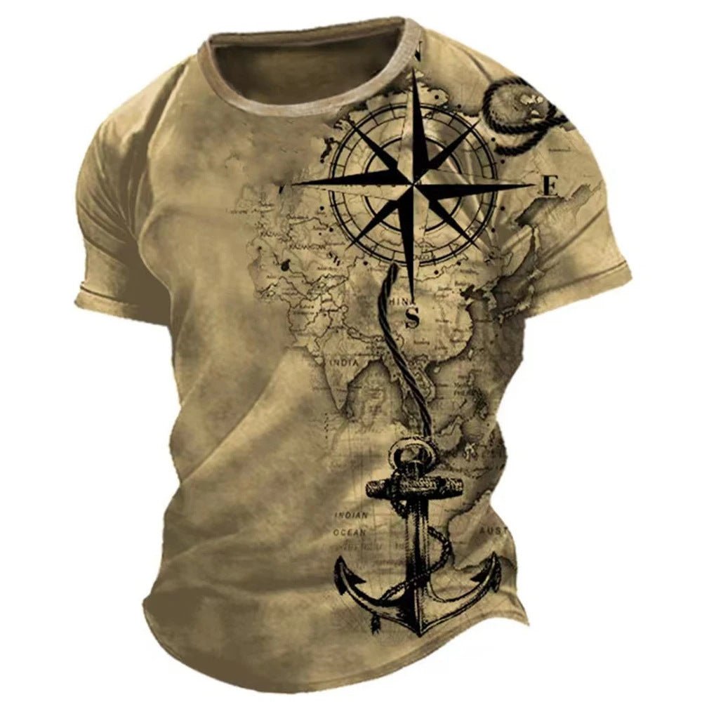 Men's Casual Loose Fit Short Sleeve T-Shirt With Round Neck - Weriion