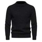 Men's Casual Loose Solid Color Round Neck Sweater - Weriion