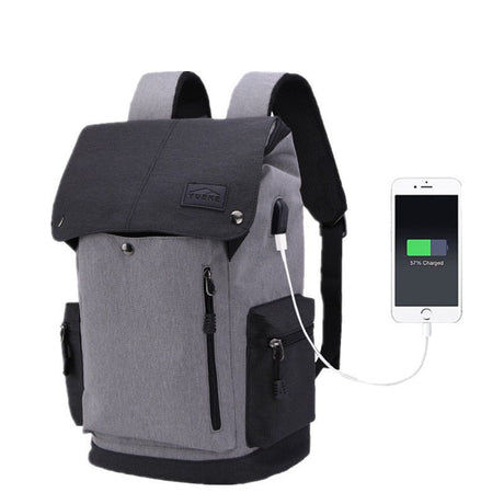 Men's Casual Millet Fabric USB Charging Backpack - Weriion