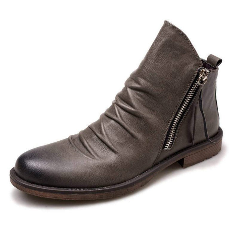 Men's Casual PU Leather Chelsea Boots Shoes - Weriion