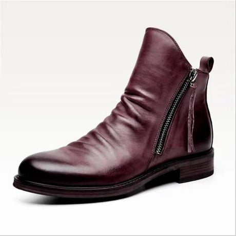 Men's Casual PU Leather Chelsea Boots Shoes - Weriion