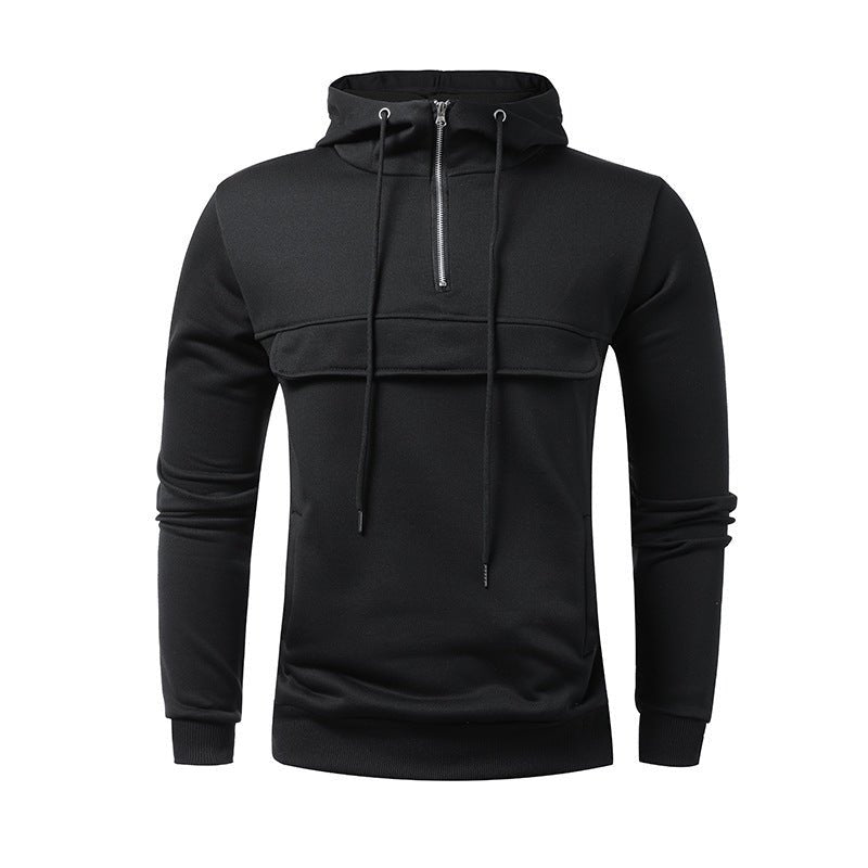 Men's Casual Sports Solid Color Hoodie - Weriion