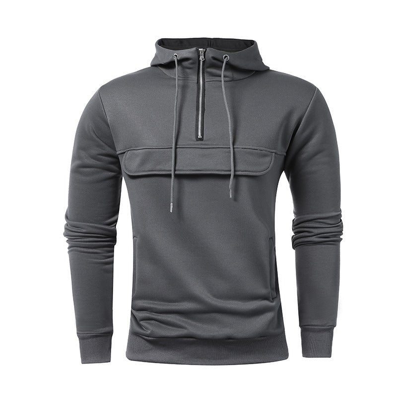 Men's Casual Sports Solid Color Hoodie - Weriion