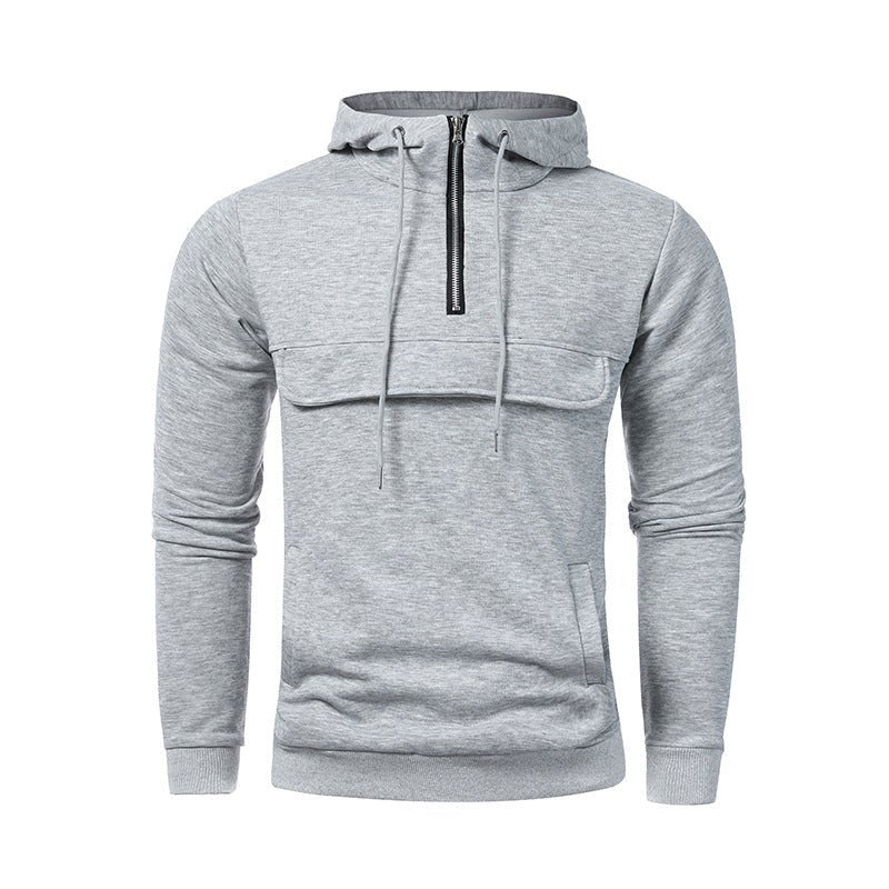 Men's Casual Sports Solid Color Hoodie - Weriion