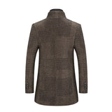 Men's Chenille Woolen Coat With Scarf And Lapel - Weriion