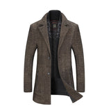 Men's Chenille Woolen Coat With Scarf And Lapel - Weriion