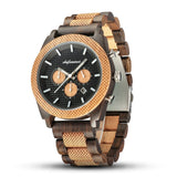 Men's Chronograph Calendar Sports Wood Watch - Weriion