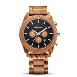 Men's Chronograph Calendar Sports Wood Watch - Weriion