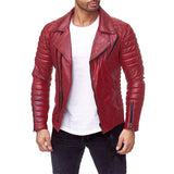 Men's Close Fit PU Leather Jacket - Weriion