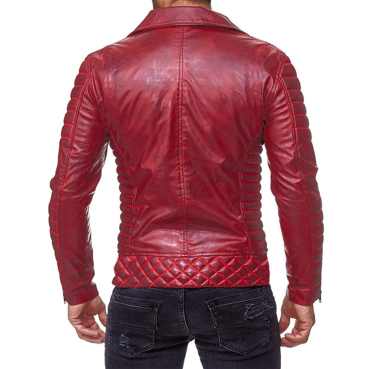 Men's Close Fit PU Leather Jacket - Weriion