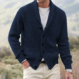 Men's Cotton Blend Loose Fit Buttoned Sweater - Weriion