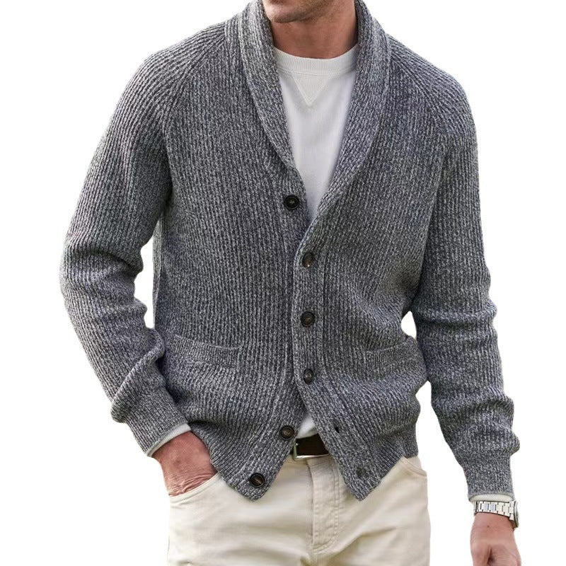 Men's Cotton Blend Loose Fit Buttoned Sweater - Weriion