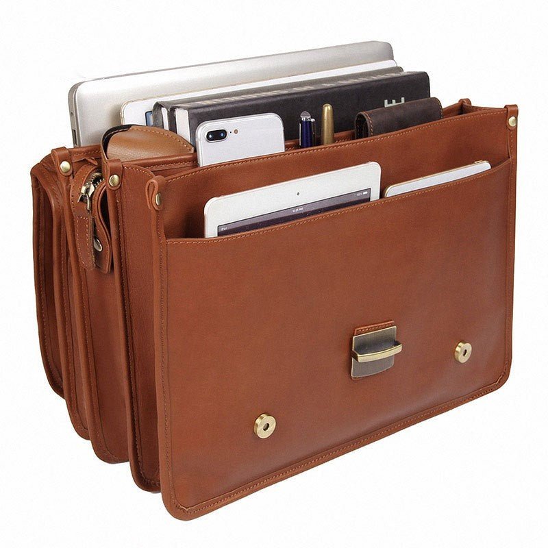 Men's Exquisite Leather Briefcase Shoulder Bag - Weriion