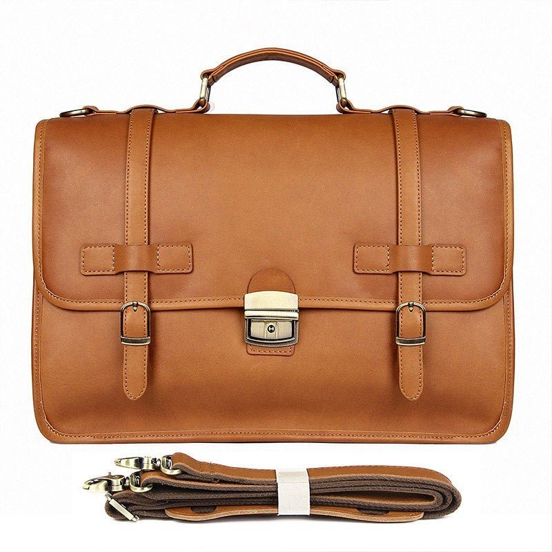 Men's Exquisite Leather Briefcase Shoulder Bag - Weriion