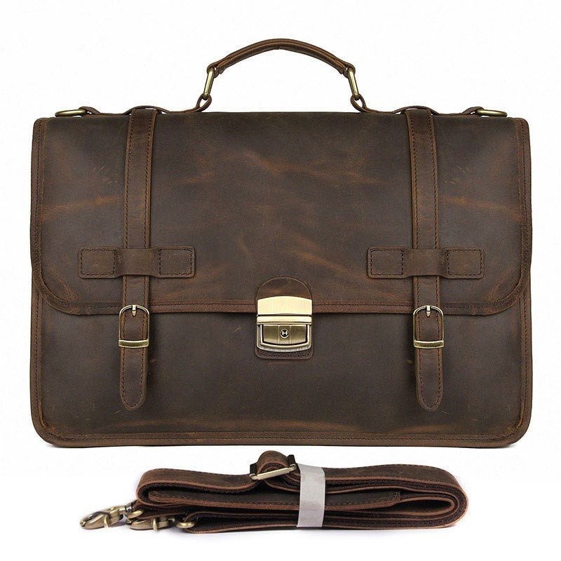 Men's Exquisite Leather Briefcase Shoulder Bag - Weriion