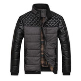 Men's Fashionable Winter Jackets With Patchwork Stitching & Self - Cultivation Collar - Weriion