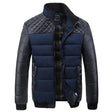 Men's Fashionable Winter Jackets With Patchwork Stitching & Self - Cultivation Collar - Weriion