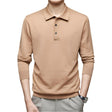 Men's Fine Knitted Long Sleeve Wool Polo Shirt - Weriion