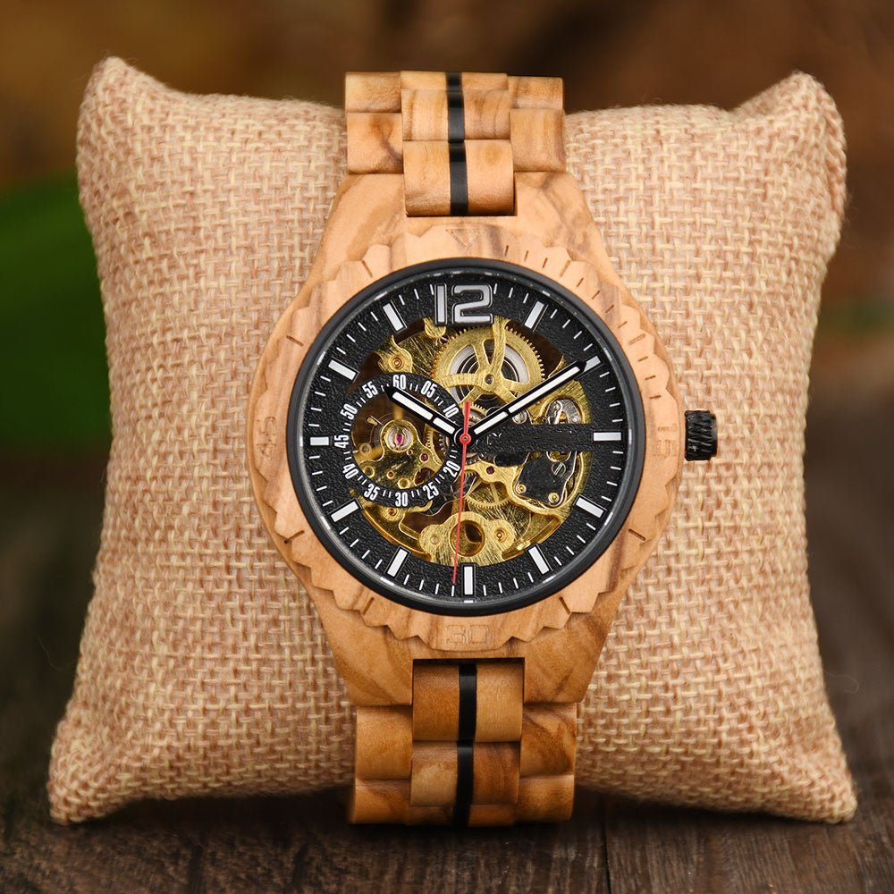 Men's Fully Automatic Wooden Mechanical Watch - Weriion