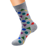 Men's Funny Cotton Socks With Geometric Shapes - Weriion