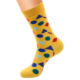 Men's Funny Cotton Socks With Geometric Shapes - Weriion