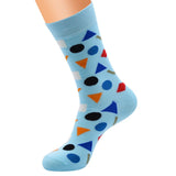 Men's Funny Cotton Socks With Geometric Shapes - Weriion