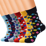 Men's Funny Cotton Socks With Geometric Shapes - Weriion