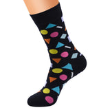 Men's Funny Cotton Socks With Geometric Shapes - Weriion