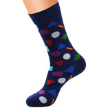 Men's Funny Cotton Socks With Geometric Shapes - Weriion