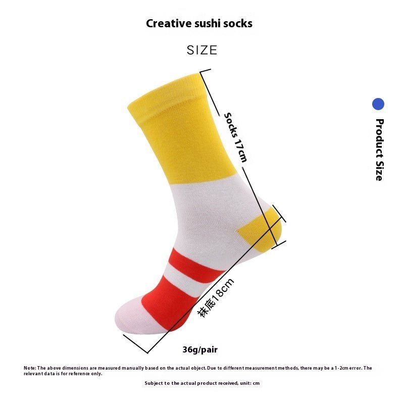 Men's Funny Creative Sushi Cotton Socks - Weriion