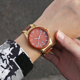 Men's Golden Quartz Wooden Watch - Weriion