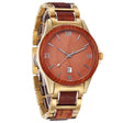 Men's Golden Quartz Wooden Watch - Weriion