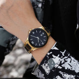 Men's Golden Quartz Wooden Watch - Weriion