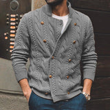 Men's Half Collar Double - Breasted Knitted Buttoned Sweaters - Weriion