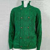 Men's Half Collar Double - Breasted Knitted Buttoned Sweaters - Weriion