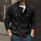 Men's Half Collar Double - Breasted Knitted Buttoned Sweaters - Weriion