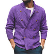 Men's Half Collar Double - Breasted Knitted Buttoned Sweaters - Weriion