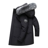 Men's Hooded Mid - Length Down Stuffed Warm Cold - Resistant Winter Jacket - Weriion