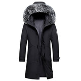 Men's Hooded Mid - Length Down Stuffed Warm Cold - Resistant Winter Jacket - Weriion