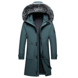 Men's Hooded Mid - Length Down Stuffed Warm Cold - Resistant Winter Jacket - Weriion