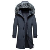 Men's Hooded Mid - Length Down Stuffed Warm Cold - Resistant Winter Jacket - Weriion