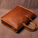 Men's Leather Briefcase Computer Shoulder Bag - Weriion