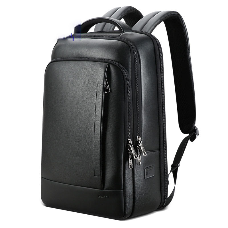 Men's Leather Business Backpack Computer Bag - Weriion