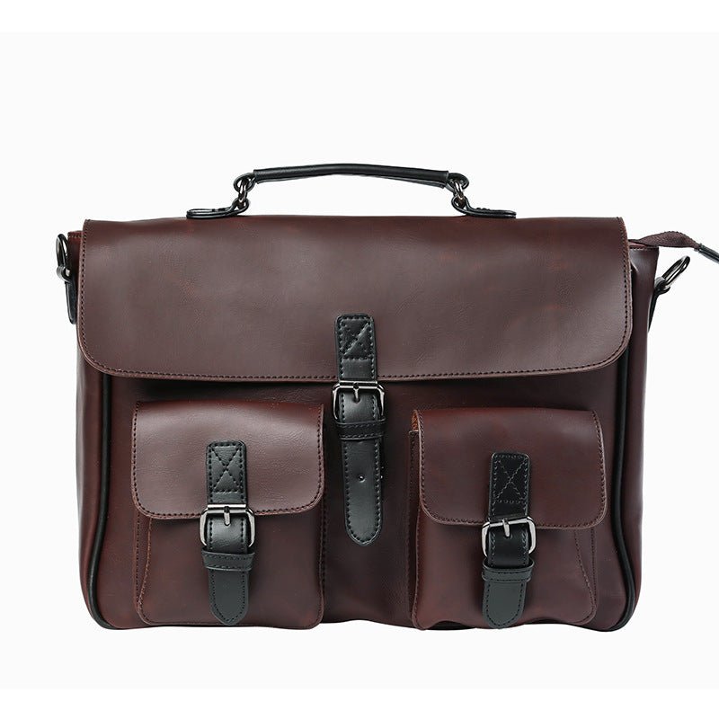 Men's Leather Business Briefcase Bag - Weriion