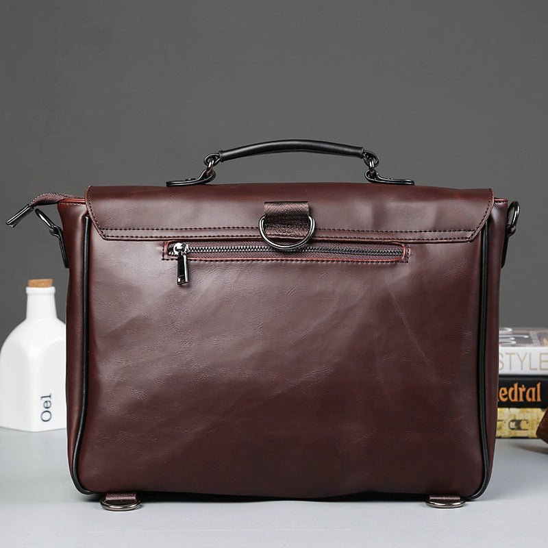 Men's Leather Business Briefcase Bag - Weriion