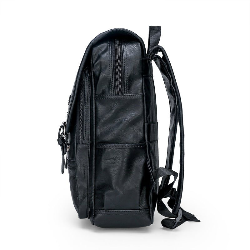 Men's Leather Leisure Travel Bag Backpack - Weriion