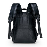 Men's Leather Leisure Travel Bag Backpack - Weriion