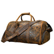 Men's Leather Vintage Duffle Weekend Bag - Weriion