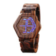 Men's LED Display Night Vision Wooden Watch - Weriion